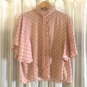 Active USA Pink and Black Polka Dot Blouse